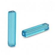Glaskralen tube 4x20mm Sky blue